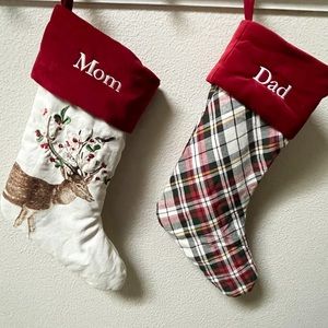Pottery Barn Mom & Dad Stockings